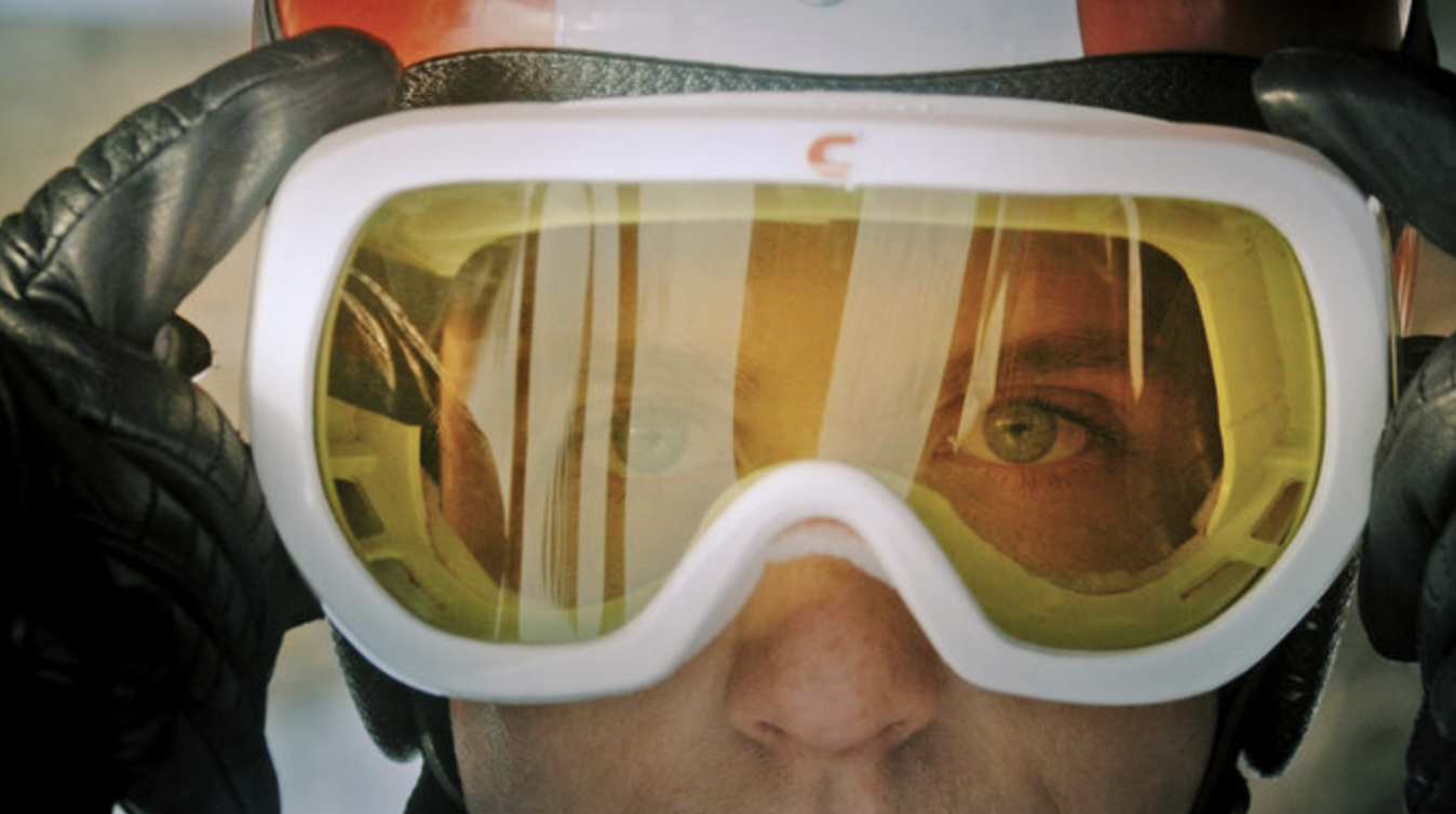 Erika Schinegger with Skiglasses